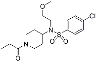 4-[((4-CHLOROPHENYL)SULPHONYL)(2-METHOXYETHYL)AMINO]-1-(1-OXOPROPYL)PIPERIDINE 结构式