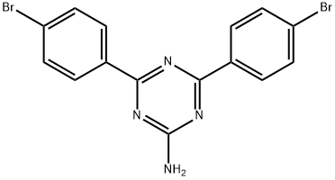 4,6-BIS(4-BROMOPHENYL)-1,3,5-TRIAZIN-2-AMINE 结构式