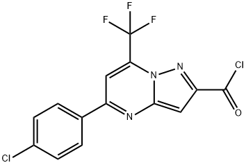 5-(4-氯苯基)-7-(三氟甲基)吡唑并[1,5-A]嘧啶-2-碳酰氯 结构式