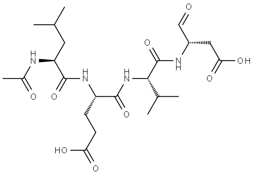 AC-LEU-GLU-VAL-ASP-ALDEHYDE (PSEUDO ACID) 结构式