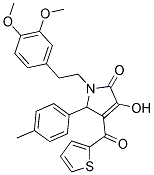 1-(3,4-DIMETHOXYPHENETHYL)-3-HYDROXY-4-(THIOPHENE-2-CARBONYL)-5-P-TOLYL-1H-PYRROL-2(5H)-ONE 结构式