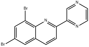 6,8-DIBROMO-2-(2-PYRAZINYL)QUINOLINE 结构式