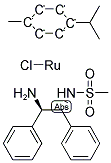 CHLORO[(1R,2R)-N-(METHANESULFONYL)-1,2-DIPHENYL-1,2-ETHANEDIAMINE] (P-CYMENE)RUTHENIUM(II) 结构式
