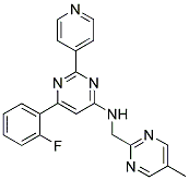 6-(2-FLUOROPHENYL)-N-[(5-METHYLPYRIMIDIN-2-YL)METHYL]-2-PYRIDIN-4-YLPYRIMIDIN-4-AMINE 结构式