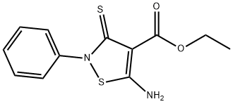 5-氨基-2-苯基-3-亚磺基-2,3-二氢-1,2-噻唑-4-羧酸乙酯 结构式