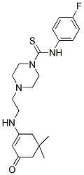 4-(2-(5,5-DIMETHYL-3-OXOCYCLOHEX-1-ENYLAMINO)ETHYL)-N-(4-FLUOROPHENYL)PIPERAZINE-1-CARBOTHIOAMIDE 结构式