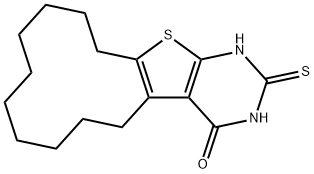 2-THIOXO-2,3,5,6,7,8,9,10,11,12,13,14-DODECAHYDROCYCLODODECA[4,5]THIENO[2,3-D]PYRIMIDIN-4(1H)-ONE 结构式