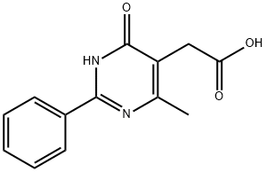 (4-羟基-6-甲基-2-苯基-嘧啶-5-基)-乙酸 结构式