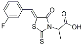 2-[5-(3-FLUORO-BENZYLIDENE)-4-OXO-2-THIOXO-THIAZOLIDIN-3-YL]-PROPIONIC ACID 结构式