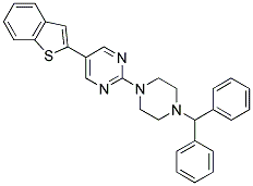 2-(4-Benzhydryl-piperazin-1-yl)-5-benzo[b]thiophen-2-yl-pyrimidine 结构式