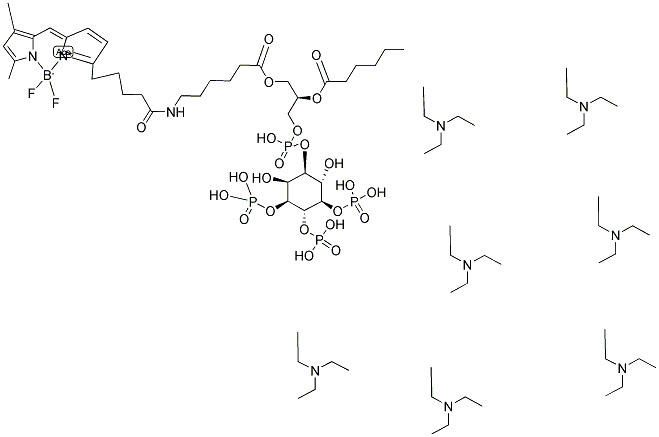 BODIPY(R) FL C5, C6-PHOSPHATIDYLINOSITOL 3,4,5-TRIPHOSPHATE, HEPTA(TRIETHYLAMMONIUM) SALT 结构式