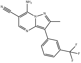 7-氨基-2-甲基-3-[3-(三氟甲基)苯基]-吡唑并[1,5-A]嘧啶-6-甲腈 结构式