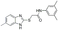 N-(3,5-DIMETHYLPHENYL)-2-[(6-METHYL-1H-BENZIMIDAZOL-2-YL)THIO]ACETAMIDE 结构式