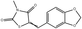 5-[(Z)-1,3-BENZODIOXOL-5-YLMETHYLIDENE]-3-METHYL-1,3-THIAZOLANE-2,4-DIONE 结构式