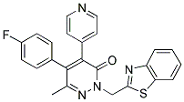 2-Benzothiazol-2-ylmethyl-5-(4-fluoro-phenyl)-6-methyl-4-pyridin-4-yl-2H-pyridazin-3-one 结构式