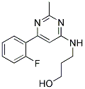 3-([6-(2-FLUOROPHENYL)-2-METHYLPYRIMIDIN-4-YL]AMINO)PROPAN-1-OL 结构式