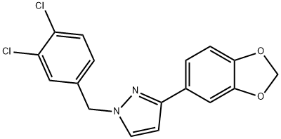 3-(1,3-Benzodioxol-5-yl)-1-(3,4-dichlorobenzyl)-1H-pyrazole 结构式