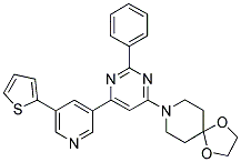 8-[2-PHENYL-6-(5-THIOPHEN-2-YL-PYRIDIN-3-YL)-PYRIMIDIN-4-YL]-1,4-DIOXA-8-AZA-SPIRO[4.5]DECANE 结构式