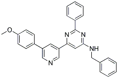 BENZYL-(6-[5-(4-METHOXY-PHENYL)-PYRIDIN-3-YL]-2-PHENYL-PYRIMIDIN-4-YL)-AMINE 结构式