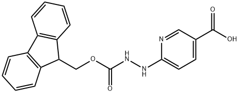 6-[2-[(9H-芴-9-甲氧基)羰基]肼基]-3-吡啶羧酸 结构式