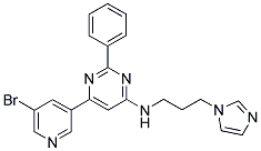 6-(5-BROMOPYRIDIN-3-YL)-N-[3-(1H-IMIDAZOL-1-YL)PROPYL]-2-PHENYLPYRIMIDIN-4-AMINE 结构式