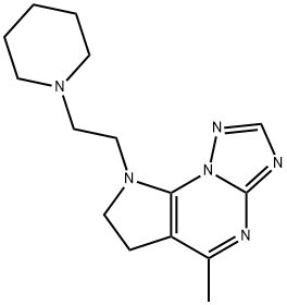 5-METHYL-8-(2-PIPERIDINOETHYL)-7,8-DIHYDRO-6H-PYRROLO[3,2-E][1,2,4]TRIAZOLO[1,5-A]PYRIMIDINE 结构式