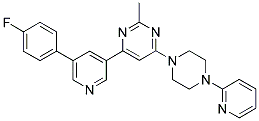 4-[5-(4-FLUORO-PHENYL)-PYRIDIN-3-YL]-2-METHYL-6-(4-PYRIDIN-2-YL-PIPERAZIN-1-YL)-PYRIMIDINE 结构式