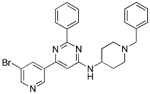 (1-BENZYL-PIPERIDIN-4-YL)-[6-(5-BROMO-PYRIDIN-3-YL)-2-PHENYL-PYRIMIDIN-4-YL]-AMINE 结构式