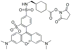 N-[TRANS-4-(SUCCINIMIDYLOXYCARBONYL)CYCLOHEXYLMETHYL]-SULFORHODAMINE B-ACID AMIDE 结构式