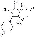 5-ALLYL-2,5-DICHLORO-4,4-DIMETHOXY-3-(4-METHYLPIPERAZIN-1-YL)CYCLOPENT-2-EN-1-ONE 结构式