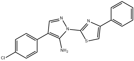 4-(4-CHLOROPHENYL)-1-(4-PHENYL-1,3-THIAZOL-2-YL)-1H-PYRAZOL-5-AMINE 结构式