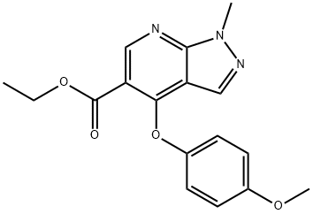 Ethyl 4-(4-methoxyphenoxy)-1-methyl-1H-pyrazolo[3,4-b]pyridine-5-carboxylate 结构式