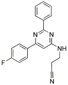 3-([6-(4-FLUOROPHENYL)-2-PHENYLPYRIMIDIN-4-YL]AMINO)PROPANENITRILE 结构式
