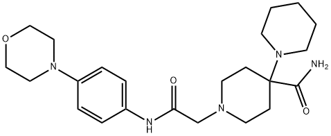 1-[2-(4-MORPHOLINOANILINO)2-OXOETHYL]-4-PIPERIDINO-4-PIPERIDINECARBOXAMIDE 结构式