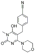 4-[(6-HYDROXY-1-METHYL-4-MORPHOLIN-4-YL-2-OXO-1,2-DIHYDROPYRIMIDIN-5-YL)METHYL]BENZONITRILE 结构式