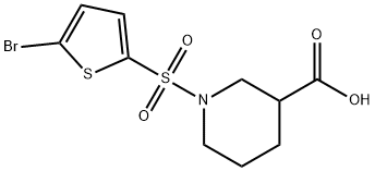 1-[(5-BROMOTHIEN-2-YL)SULFONYL]PIPERIDINE-3-CARBOXYLIC ACID 结构式