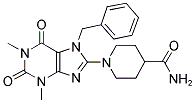 1-(7-BENZYL-1,3-DIMETHYL-2,6-DIOXO-2,3,6,7-TETRAHYDRO-1H-PURIN-8-YL)PIPERIDINE-4-CARBOXAMIDE 结构式