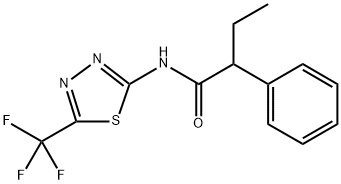 2-PHENYL-N-[5-(TRIFLUOROMETHYL)-1,3,4-THIADIAZOL-2-YL]BUTANAMIDE 结构式