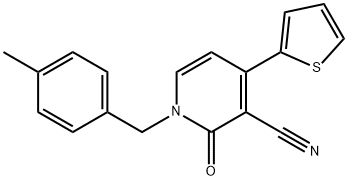 1-(4-甲基苄基)-2-氧代-4-(噻吩-2-基)-1,2-二氢吡啶-3-甲腈 结构式