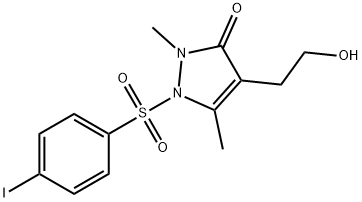 4-(2-HYDROXYETHYL)-1-[(4-IODOPHENYL)SULFONYL]-2,5-DIMETHYL-1,2-DIHYDRO-3H-PYRAZOL-3-ONE 结构式