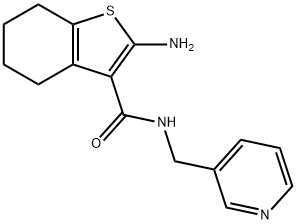 2-氨基-N-(3-吡啶基甲基)-4,5,6,7-四氢苯并噻吩-3-甲酰胺 结构式