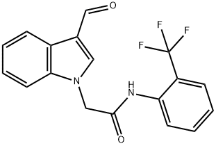 2-(3-甲酰-1H-吲哚-1-基)-N-(2-(三氟甲基)苯基)乙酰胺 结构式