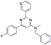 N-BENZYL-6-(4-FLUOROPHENYL)-N-METHYL-2-PYRIDIN-3-YLPYRIMIDIN-4-AMINE 结构式