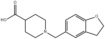 1-(2,3-DIHYDRO-1-BENZOFURAN-5-YLMETHYL)-4-PIPERIDINECARBOXYLIC ACID 结构式