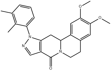 11-(2,3-DIMETHYLPHENYL)-2,3-DIMETHOXY-5,11,12,12A-TETRAHYDROPYRAZOLO[3',4':4,5]PYRIDO[2,1-A]ISOQUINOLIN-8(6H)-ONE 结构式