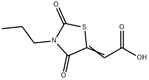 (Z)-2-(2,4-二氧代-3-丙基噻唑烷-5-基亚基)乙酸 结构式