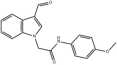 2-(3-甲酰基-1H-吲哚-1-基)-N-(4-甲氧基苯基)乙酰胺 结构式