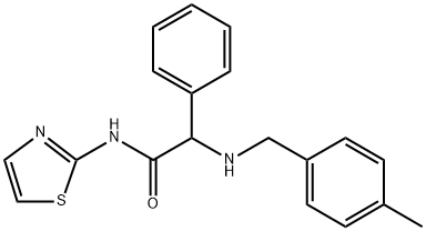 2-[(4-Methylbenzyl)amino]-2-phenyl-N-(1,3-thiazol-2-yl)acetamide 结构式