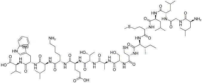 H-Leu-Gly-Leu-Leu-Met-Ile-Cys-Ser-Ala-Thr-Glu-Lys-Leu-Trp-Val-OH 结构式