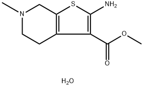 METHYL 2-AMINO-6-METHYL-4,5,6,7-TETRAHYDROTHIENO [2,3-C]PYRIDINE-3-CARBOXYLATE MONOHYDRATE 结构式